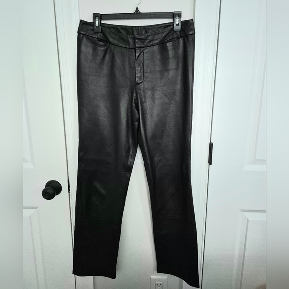Vintage John Carlisle Black Leather Pants Classic Gift Party Punk Retro Rock Y2K